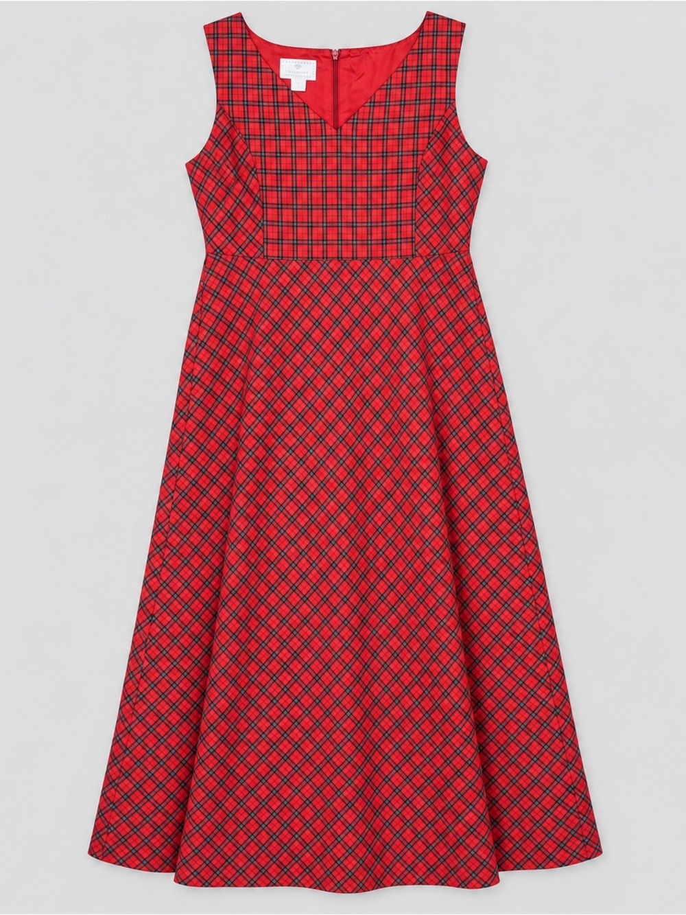 Vintage 90s Susan Bristol Red Tartan Plaid Maxi Jumper Dress Size 14 Holiday New